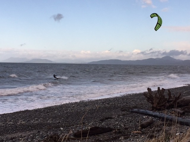  Whidbey Island - AJ on 8m with surfboard